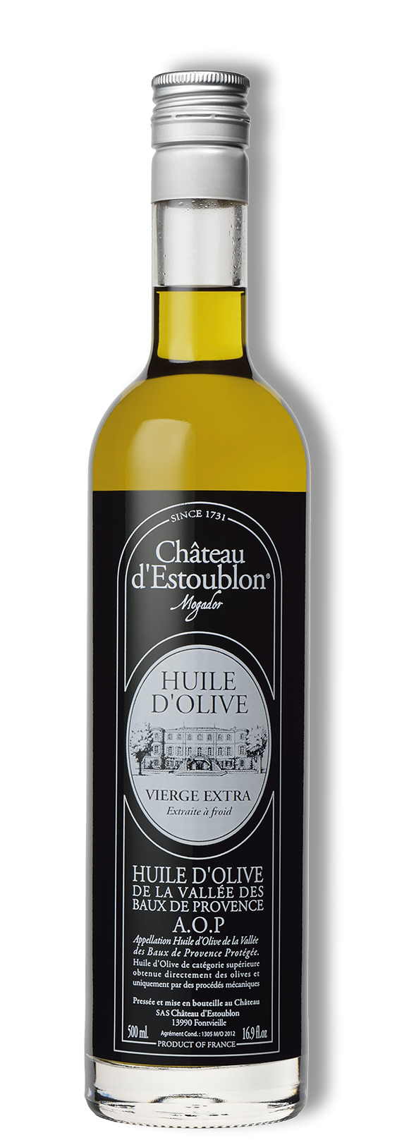 Huile d’olive AOP, Extra Virgin Olive Oil, Baux de Provence, Chateau d'Estoublon 0,5 l *MHD*